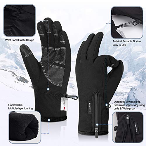 Winterial Waterproof Touchscreen Cold Weather Gloves for Men & Women, -10°F, Breathable