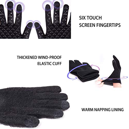 TRENDOUX Winter Gloves - Touch Screen Thermal Knit Glove for Cold Weather Running