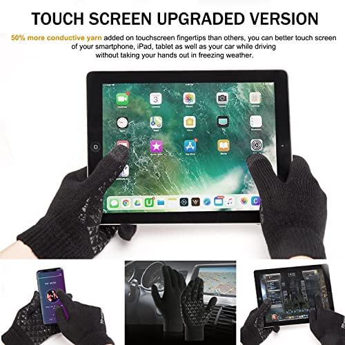 TRENDOUX Winter Gloves - Touch Screen Thermal Knit Glove for Cold Weather Running