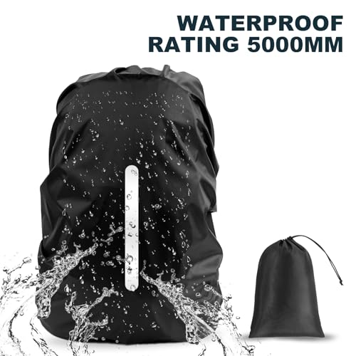 LAMA Waterproof Backpack Rain Cover, Reflective Protector, Anti-Dust, Anti-Theft, 30-40L, Black