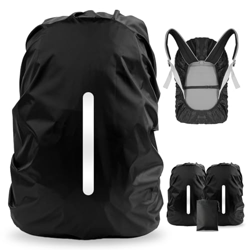 LAMA Waterproof Backpack Rain Cover, Reflective Protector, Anti-Dust, Anti-Theft, 30-40L, Black