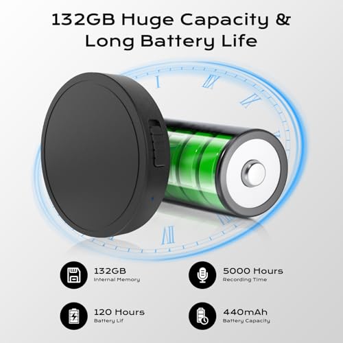 Elasound Voice Recorder: AI Noise Reduction, Portable Audio for Work, Lectures, Meetings, 100H Recording Device