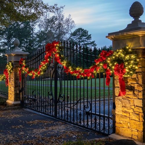 Christmas Door Garland Kit 18FT with 70 LED Lights Warm White