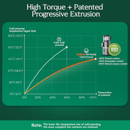 Anybear Cold Press Juicer 4.9 Inch Feed Chute, 350W Masticating Machine for Whole Fruits & Veggies, High Yield, BPA-Free Tritan