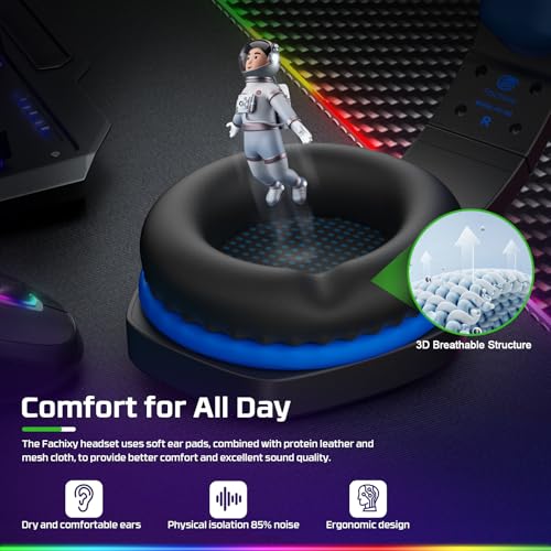 Fachixy FC100 Gamer Headset w/ Mic, Noise Cancelling 3.5mm Jack - PS4, PS5, PC, Xbox, Switch