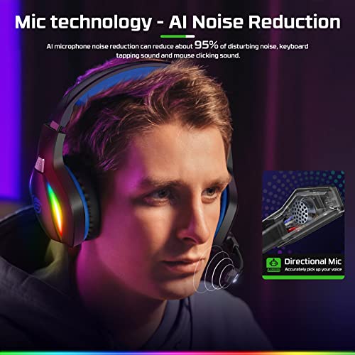 Fachixy FC100 Gamer Headset w/ Mic, Noise Cancelling 3.5mm Jack - PS4, PS5, PC, Xbox, Switch