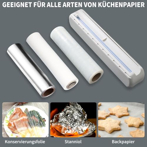 Cling Film Dispenser with Cutter for Aluminum Foil & Baking Paper