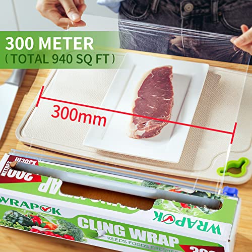 Kitchen Catering Cling Film Dispenser Cutter for Food Seal Wrap - Cook’s Tool 300mm x 300m