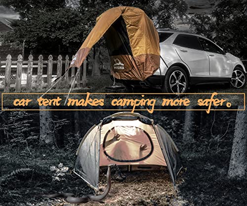 Hasika SUV Camping Tent Tailgate Awning with Screen Net, Waterproof 3000mm, UPF 50+, Black, Large