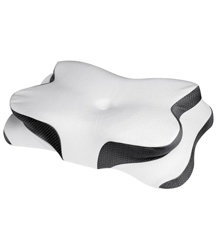 Contour Memory Foam Neck Pillow for Pain Relief, Side Sleepers, Black