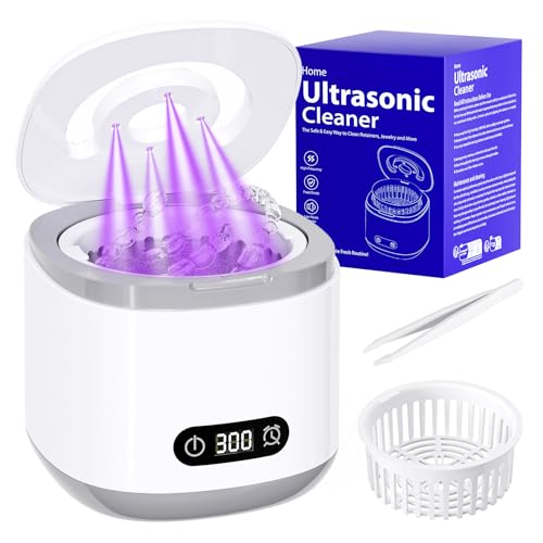 Estefanlo Ultrasonic Retainer Cleaner: 45kHz Machine with LED Timer, 3 Modes for Denture, Aligner, Guard