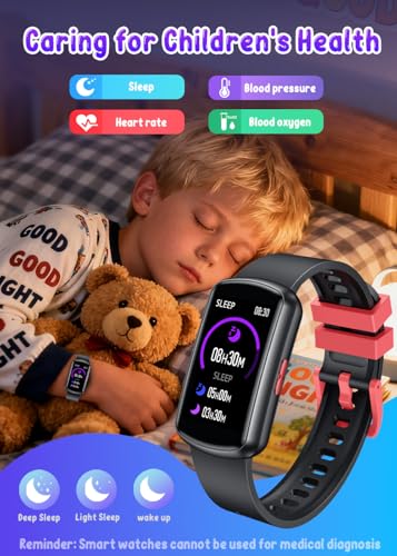 Podemter Game Kids Smartwatch Tracker: 1.47'' Digital Watch for Children with Heart Rate Monitor - Waterproof Wrist Watch for Android iOS