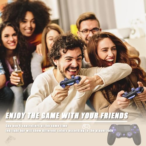 FOIRCEADAL RGB Wireless Controller for PS4 Gamepad with 6-Axis Motion Sensor & Turbo Touch Pad