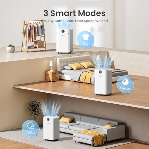 CHIVALZ Basement Dehumidifier 25 Pints - Quiet, Intelligent Control