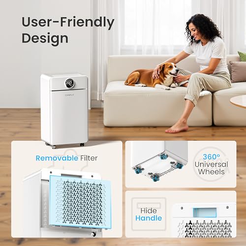 CHIVALZ Basement Dehumidifier 25 Pints - Quiet, Intelligent Control