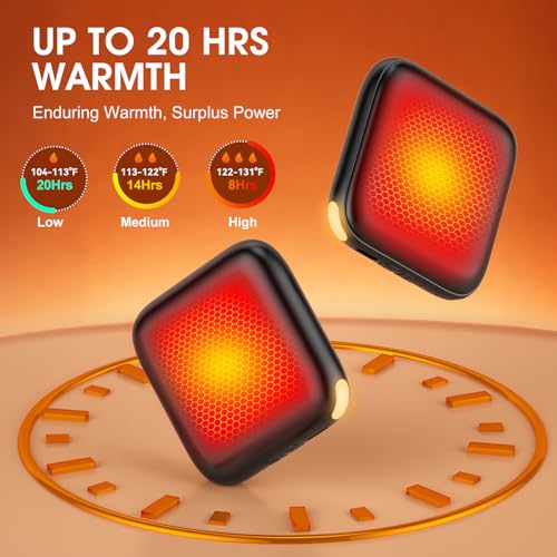 HandyMitts Hand Warmers - Fast Heat, LED Light, Rechargeable, 2-Pack