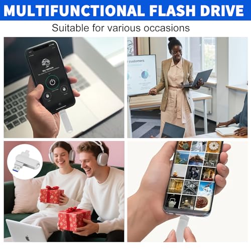 DEJIN 512GB USB C Flash Drive: High-Capacity Memory Stick, Waterproof, 2-in-1 Type C USB for Smartphones, Tablets, Computers