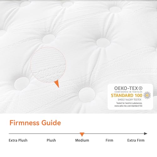 TeQsli 3FT Single Mattress, Gel Memory Foam, 7 Zone Orthopedic - Medium Firm, Pocket Sprungs, Motion Isolation - 90x190 cm