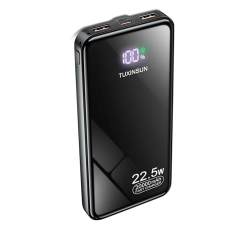 TUXINSUN 20000mAh Power Bank: Fast Charging PD20W USB C Charger with LCD Display, 3 Outputs & 2 Inputs - For Smartphones, Tablets