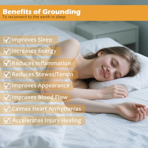 Grounded Double Size Fitted Sheet for Better Sleep, Organic Cotton with Pure Silver Fibers, Beige, 135x190 cm