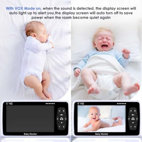 Babystar Baby Monitor: 720P HD Camera, 5" Display, 22hr Battery