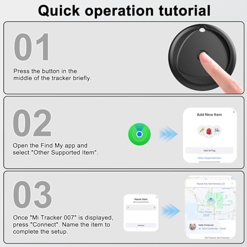Air Tags 4-Pack: Smart Tracker for Apple Find My, Keys Finder with 80dB Alarm, Replaceable Battery, IP67 Waterproof - Luggage, Backpack, Wallet