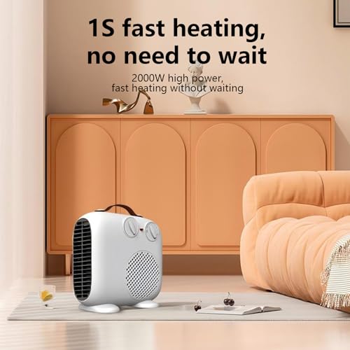 Portable 2000W Electric Heater: Low Energy, Silent, 3 Modes for Room, Office