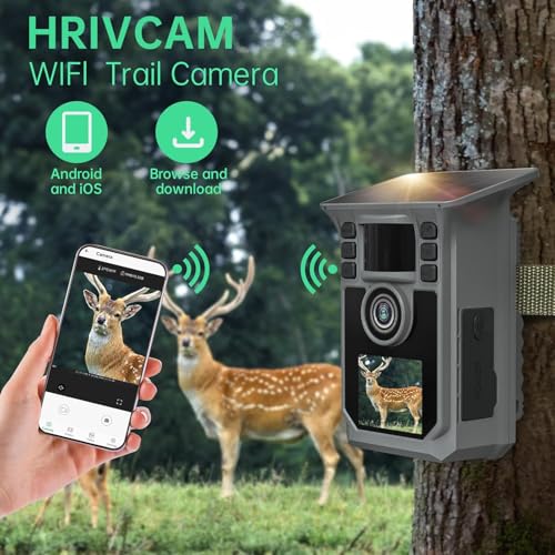 Forever Power 4K 64MP WiFi Solar Game Camera, Night Vision, 64GB Memory Card - Outdoor Wildlife Detection