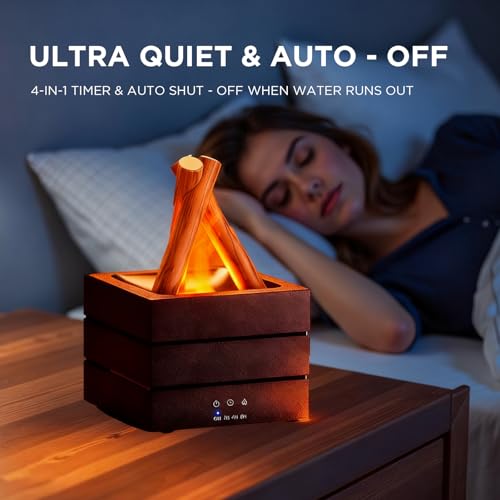 Vintage Stove Aroma Diffuser: 280ml Essential Oil, LED Flame, 3 Timer, Quiet & Auto Shut-Off