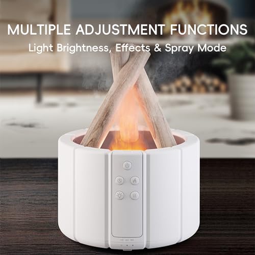 Wood Flame Essential Oil Diffuser 250ml - Home & Office Aromatherapy Humidifier with Remote, Night Light - Ideal Gift