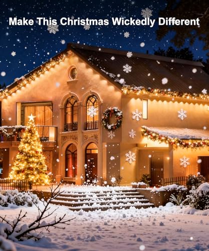 RGB Halloween House Light Outdoor, 200Ft Permanent Lights, Remote Control, Waterproof, Christmas, Party