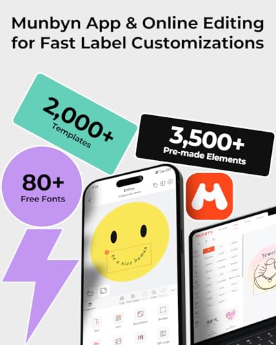 MUNBYN Bluetooth Shipping Label Printer 4x6 for Etsy, Shopify, eBay - Thermal Printer for Phone, Chromebook - USB for Windows, Mac