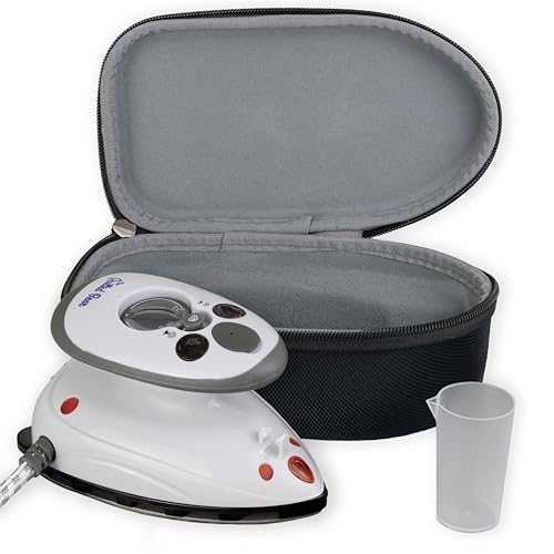 Quilted Bear Mini Steam Iron: Effortless Crafting & Wrinkle-Free - Compact Travel Essential (Black)