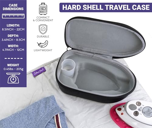 Quilted Bear Mini Steam Iron: Effortless Crafting & Wrinkle-Free - Compact Travel Essential (Black)