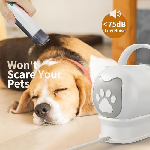 Pet Grooming Vacuum with Clipper & Nail Grinder for Dogs & Cats