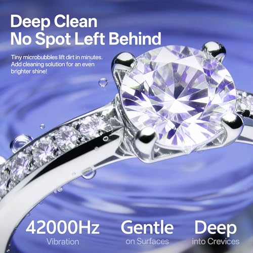 Ultrasonic Jewelry Cleaner with U-V Light, 3 Modes, Waterproof