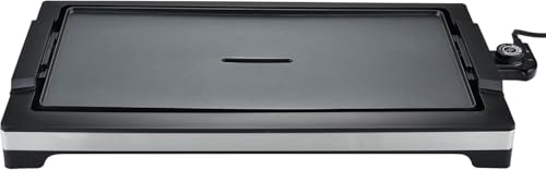 Brand Electric Indoor Griddle: Flat Top Grill, Fast Heat-Up BBQ, Large Nonstick Plate, Adjustable Temp, Dishwasher Safe, Black