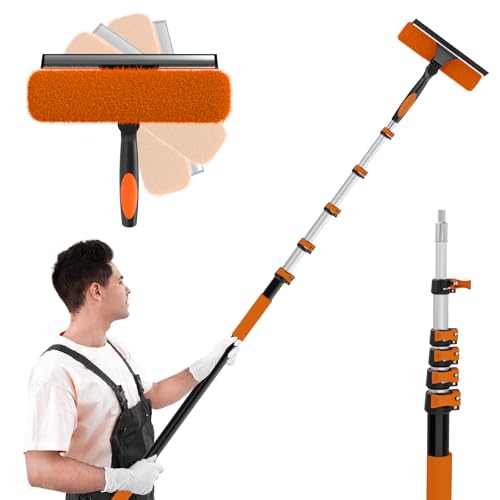 Professional 30FT Window Squeegee Kit with Extension Pole - Ideal for High Windows, Indoor/Outdoor Cleaning
