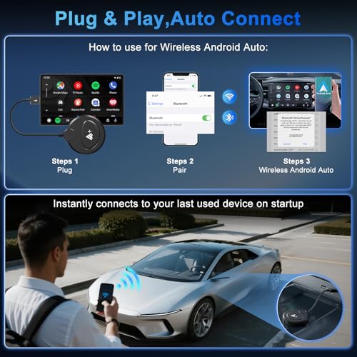 SmartBox Wireless Android Auto Screen Mirroring Adapter, Built-in YouTube & TikTok, Plug N Play - OEM Wired Auto Cars