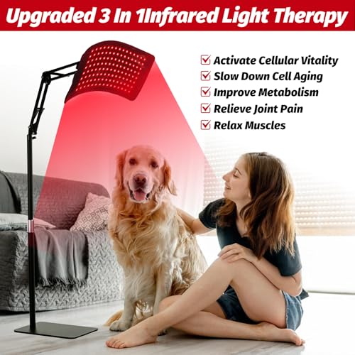 Red Light Therapy Panel with Stand for Pain Relief & Recovery