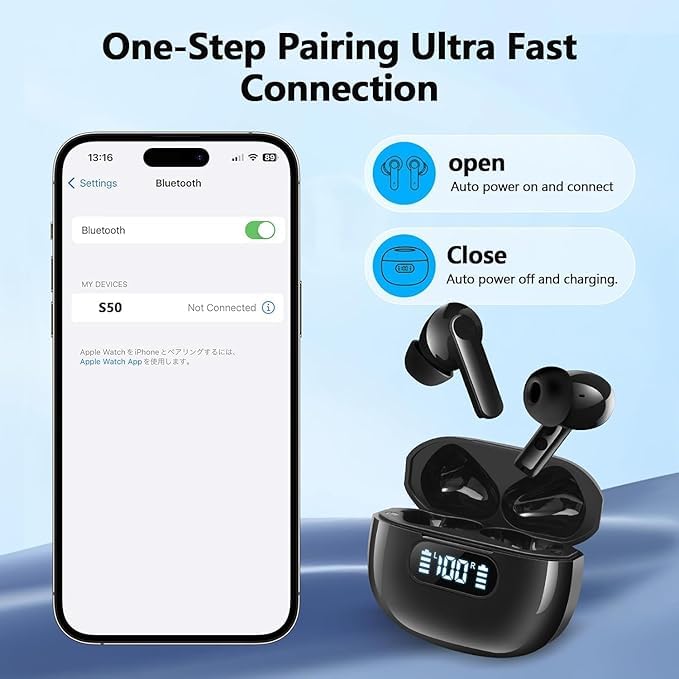 Brand Wireless Earbuds, Hi-Fi Stereo Bass, ENC Noise Cancelling, 48Hrs, IPX7 Waterproof, Sport Workout Headphones