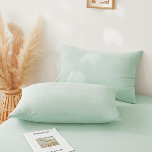 Michorinee Green Duvet Cover Set - Soft & Breathable Bedding with Zipper Closure, Microfibre Quilt, 1 Pillowcase 50x75cm