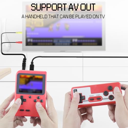 Retro Handheld Game Console, 3.0" Screen, 500 Classic Games - TV Connect, 2 Players - Fun Gift for Kids, Adults, Boys, Girls