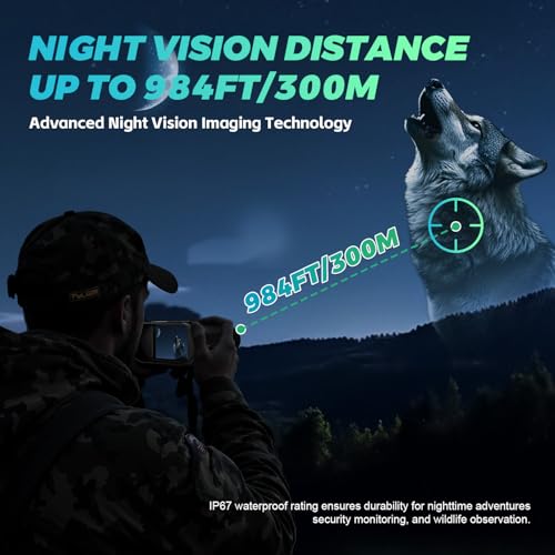 StealthyEyes Night Vision Binoculars 8X Zoom 4K 48MP 7-Level IR - Capture Photos & Videos, 32GB Card - Camping & Surveillance
