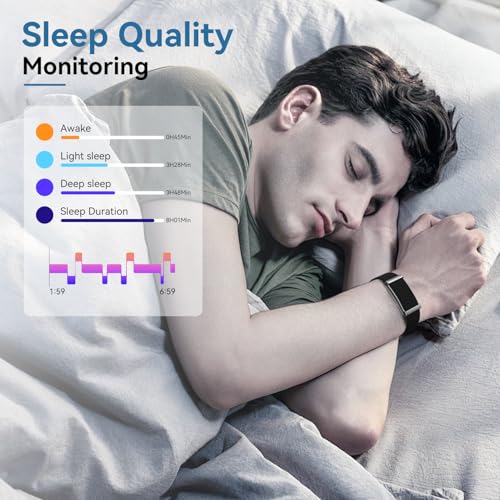 Fitness Tracker: Heart Rate Monitor, Sleep Tracker, GPS, 120+ Modes, 30-Day Battery, 2 Bands - Black & Blue