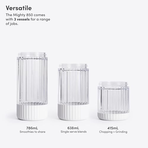 Beast Mighty 850 Plus Blender | Smoothies, Shakes, Ice Blend | XL Vessel | Extra Vessels, Lids, Straws