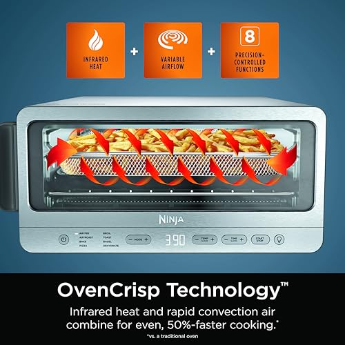Ninja Flip Toaster Oven & Air Fryer: 8-in-1, Large Capacity, Stainless Steel, 1800W
