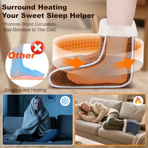 Rapid Heating Electric Foot Warmer, 6-Level Pad for Feet, Washable Heated Slippers - Ideal Christmas Gift for Women and Men