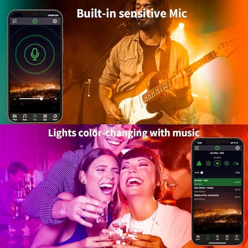 KSIPZE 30m LED Strip Lights RGB Music Sync, Smart App Control, Bedroom Lighting Flexible Home Decoration