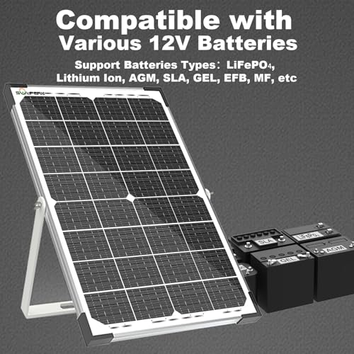 SOLPERK 30W Solar Battery Charger Maintainer + 10A MPPT Controller, Mount Bracket. Ideal for Car RV Boat Motorcycle, 12V Waterproof Panel Kit.